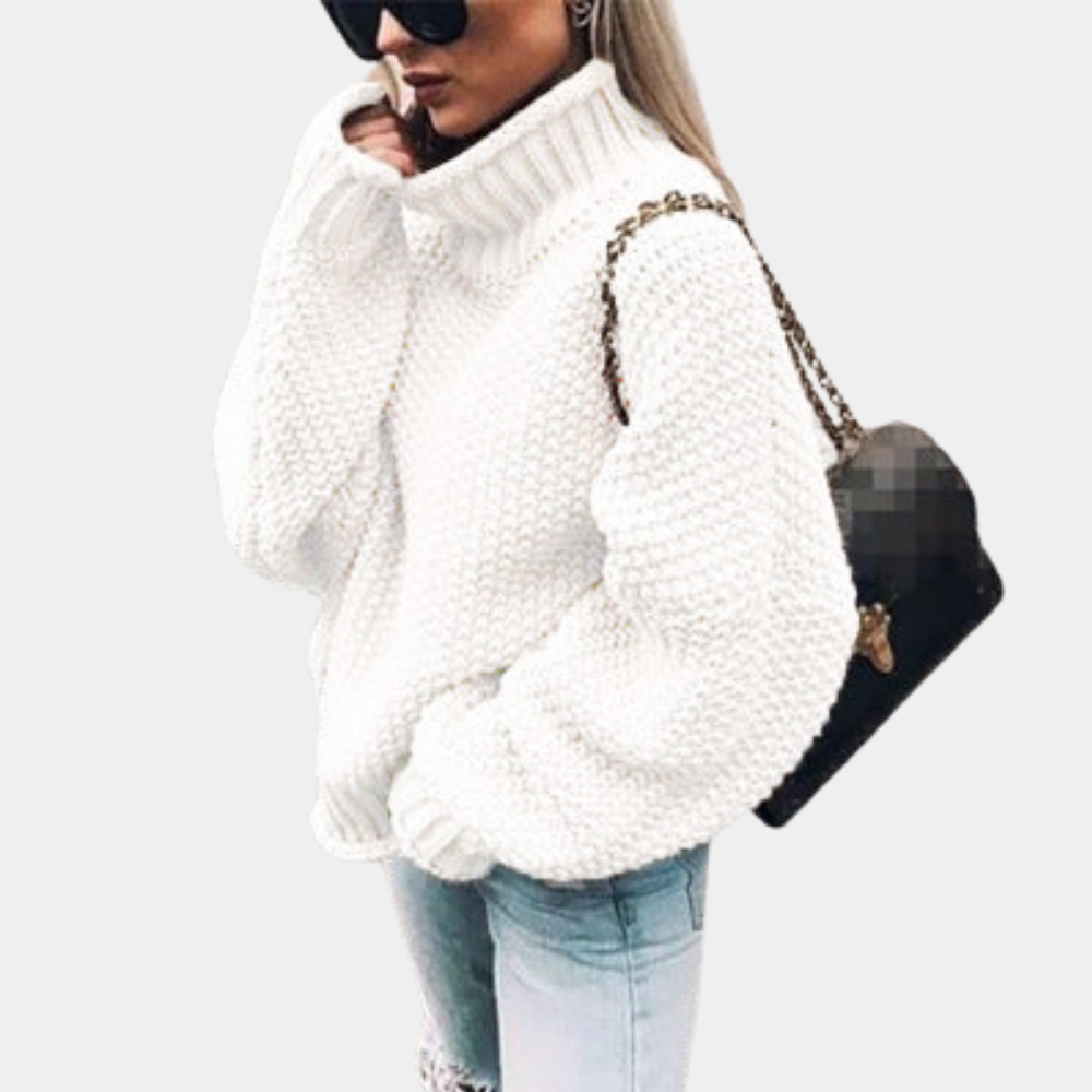 Women's Oversized Knit Sweater - Fashinoza