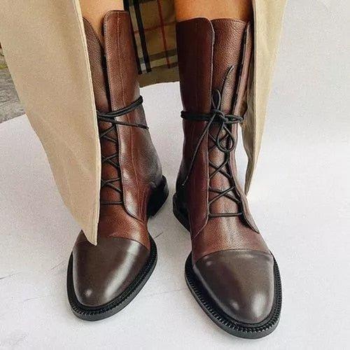 Women's Mid Calf Boots Closed Toe