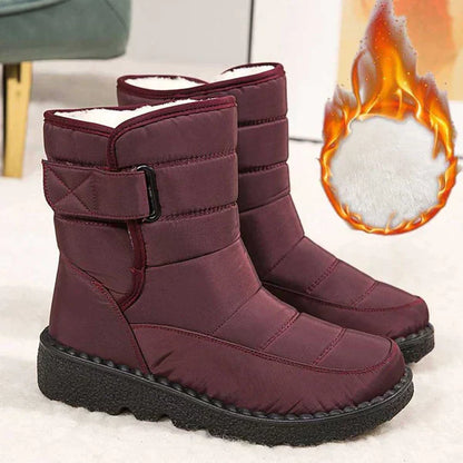 Women's Ankle Boots Leather Side Strap Winter Brown