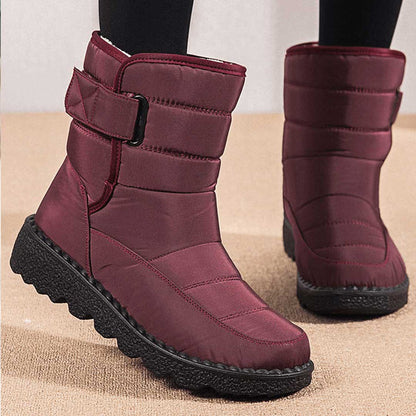 Women's Ankle Boots Leather Side Strap Winter Brown