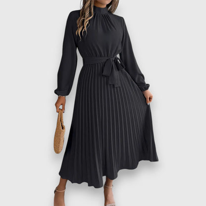 Women's Pleated Tie Waist Dress