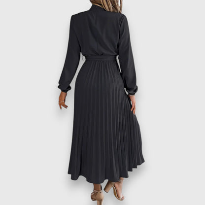 Women's Pleated Tie Waist Dress