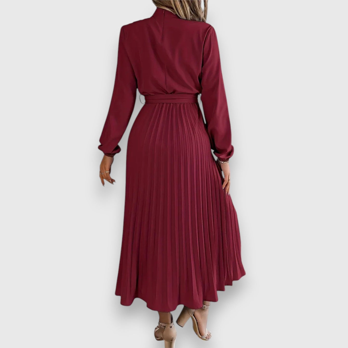 Women's Pleated Tie Waist Dress
