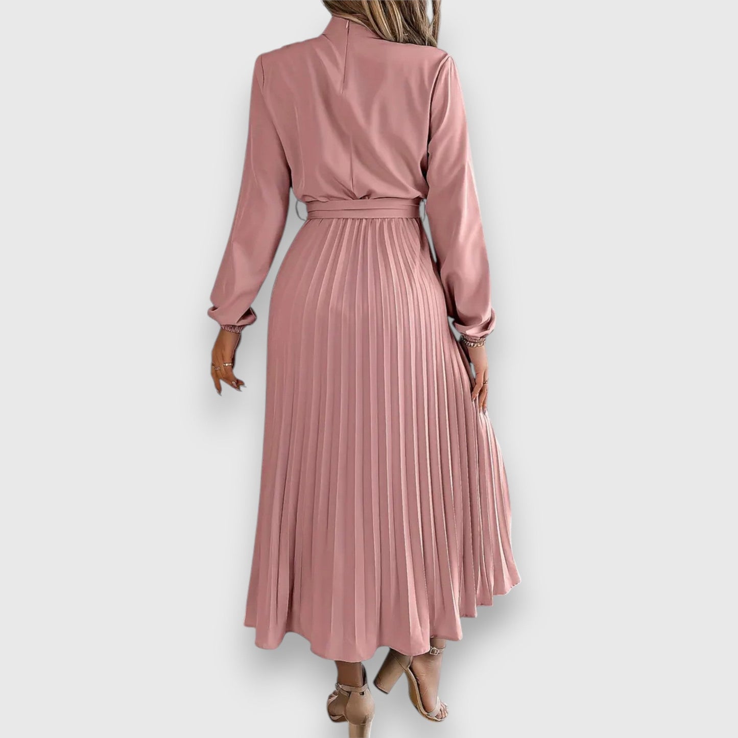 Women's Pleated Tie Waist Dress
