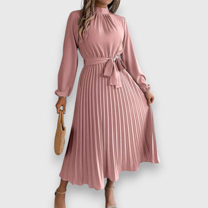 Women's Pleated Tie Waist Dress