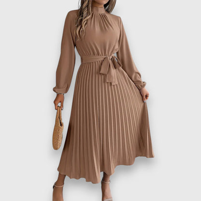 Women's Pleated Tie Waist Dress