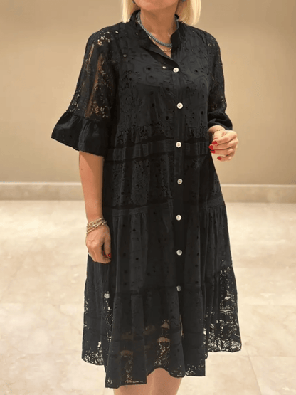 Women's Collared Dress Tiered Skirt