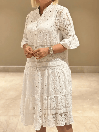 Women's Collared Dress Tiered Skirt