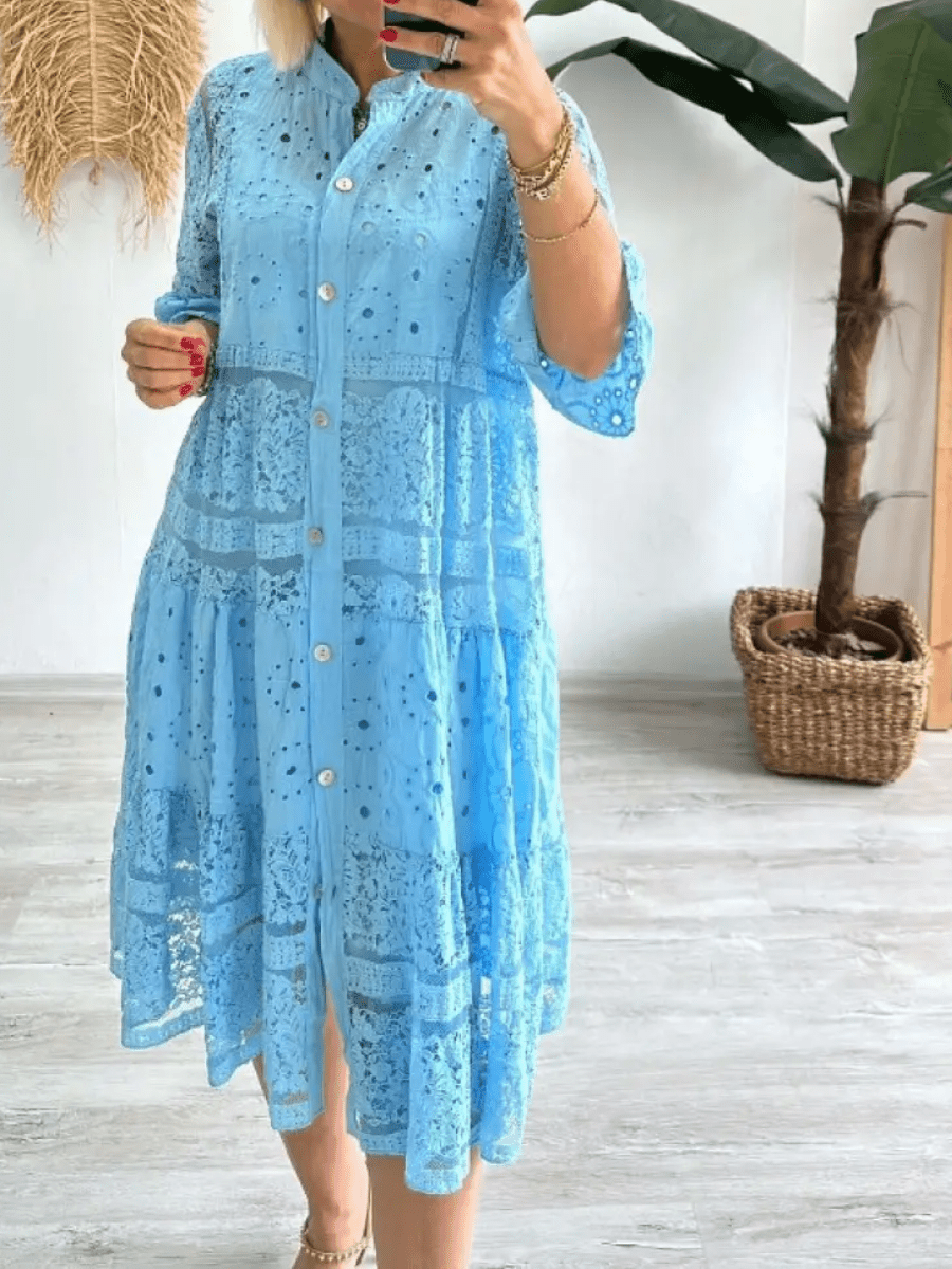 Women's Collared Dress Tiered Skirt