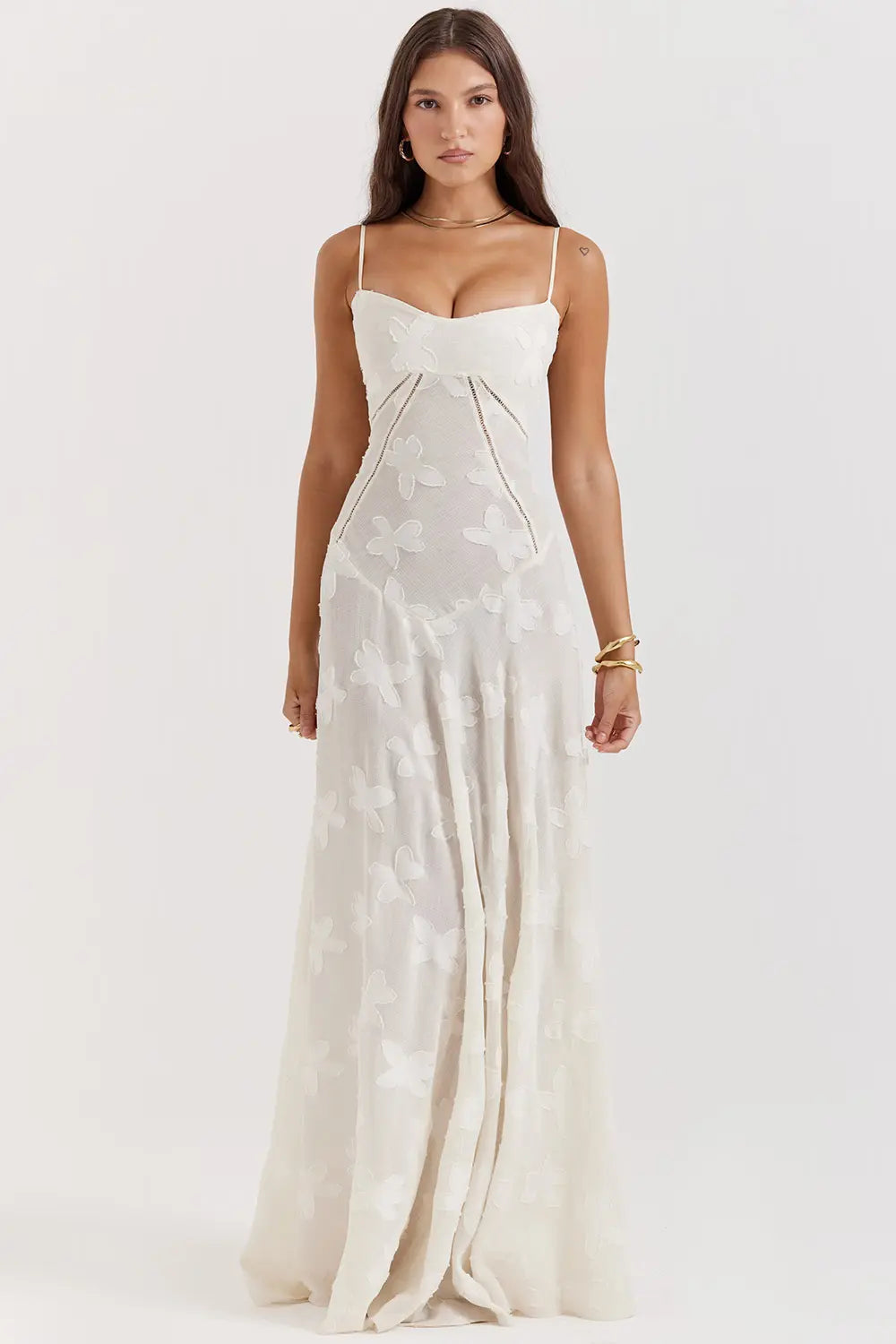 Women's Long Summer Dress Open Back Adjustable Straps