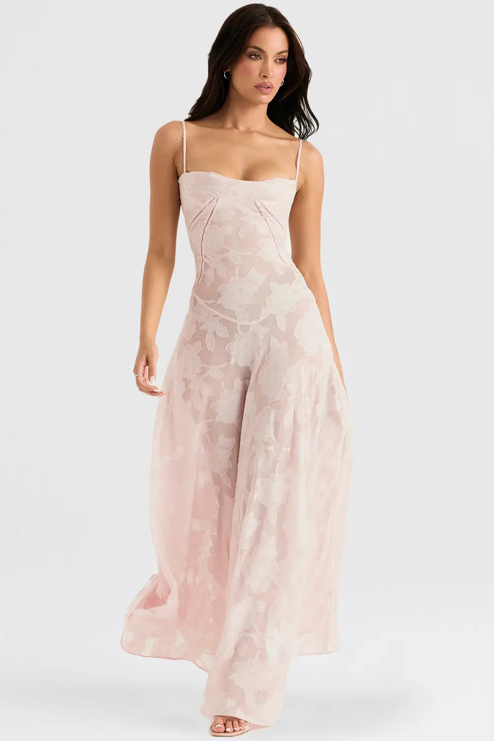 Women's Long Summer Dress Open Back Adjustable Straps
