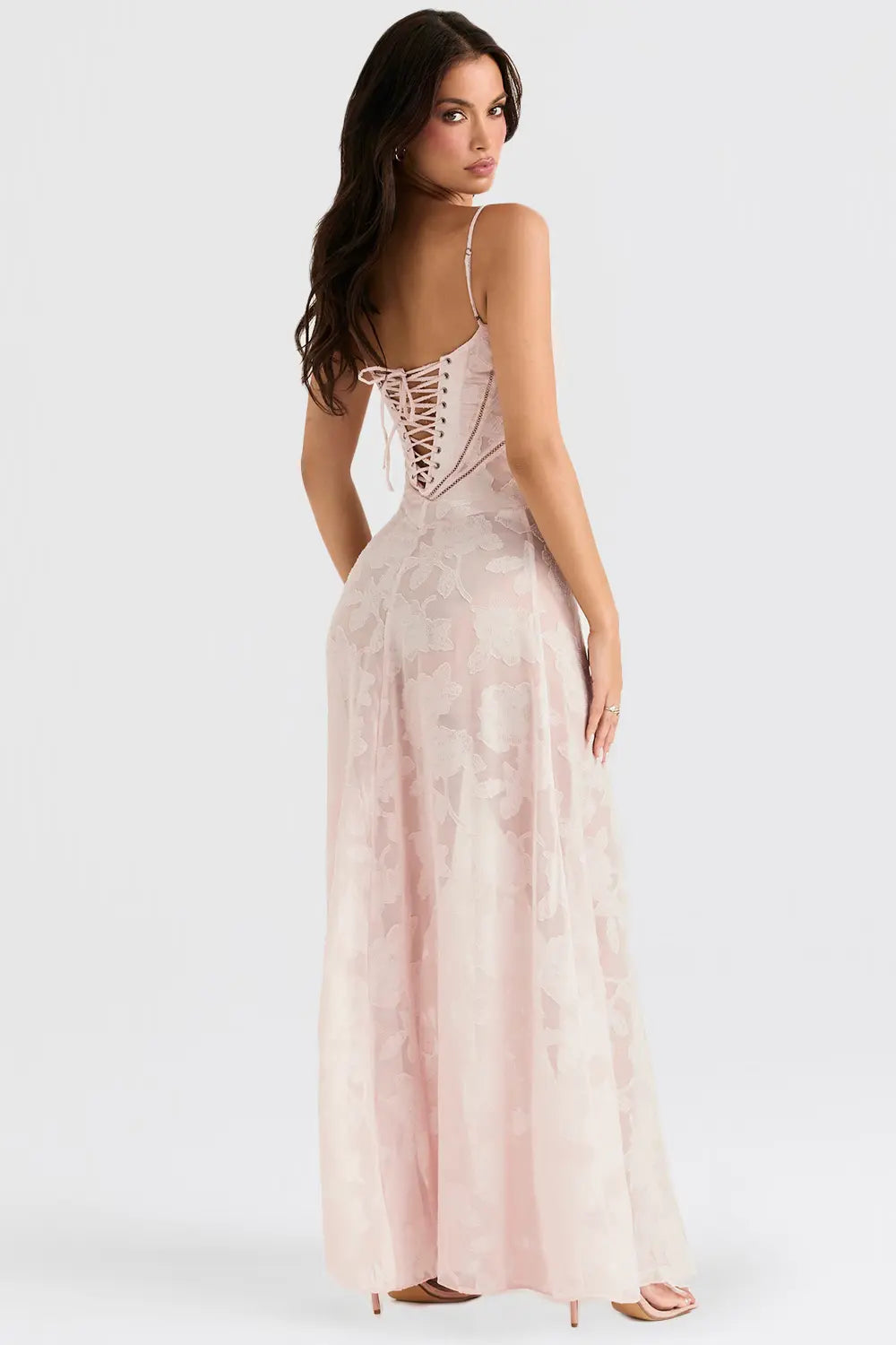 Women's Long Summer Dress Open Back Adjustable Straps
