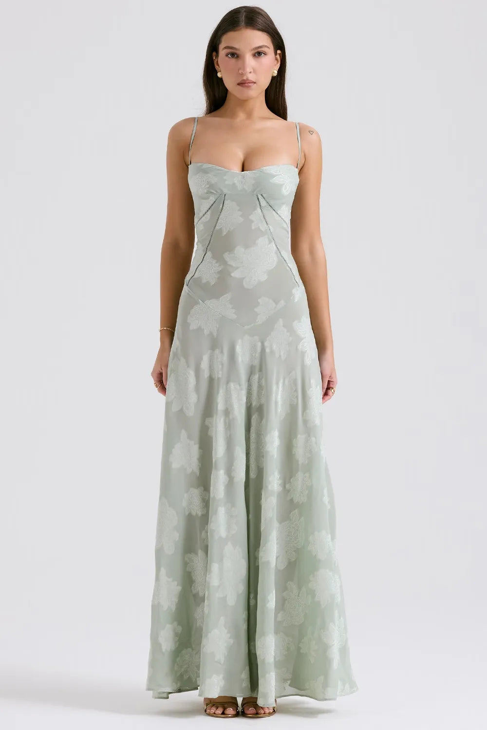 Women's Long Summer Dress Open Back Adjustable Straps
