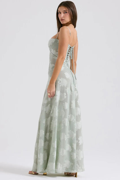 Women's Long Summer Dress Open Back Adjustable Straps