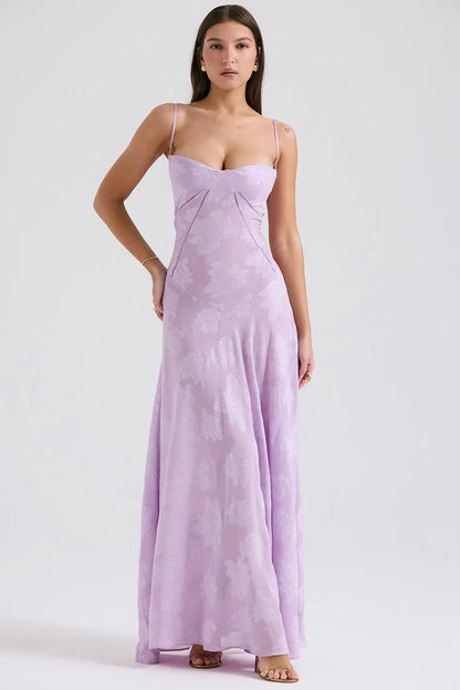Women's Long Summer Dress Open Back Adjustable Straps
