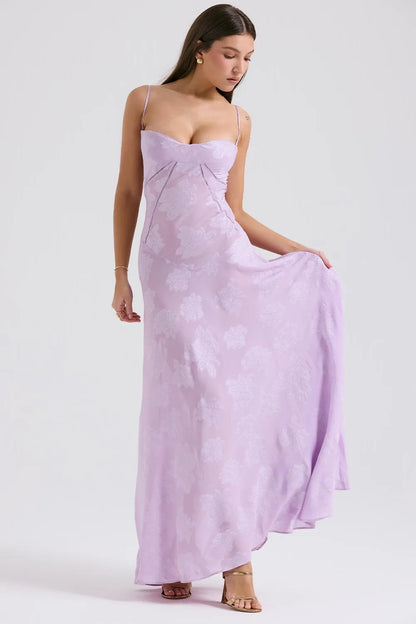 Women's Long Summer Dress Open Back Adjustable Straps