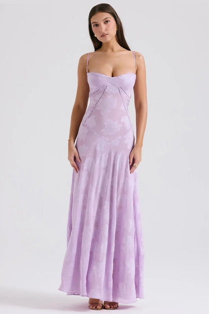 Women's Long Summer Dress Open Back Adjustable Straps