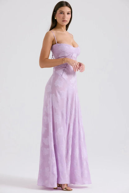 Women's Long Summer Dress Open Back Adjustable Straps