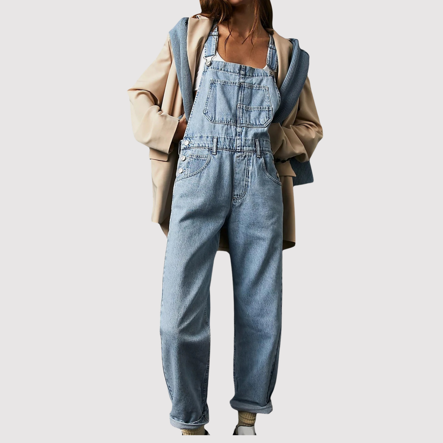 Women's Denim Jumpsuit Casual Blue