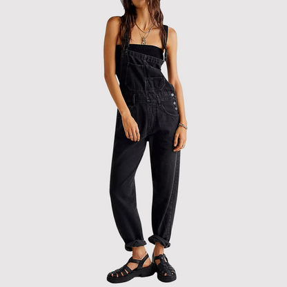 Women's Denim Jumpsuit Casual Blue