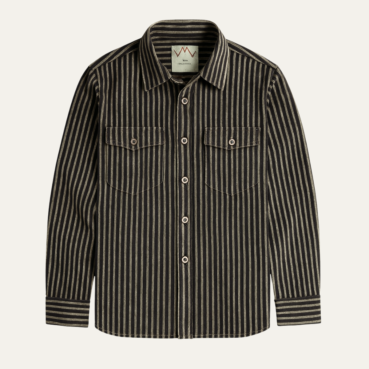 Men's Striped Button Up Shirt Casual Retro Style - Fashinoza