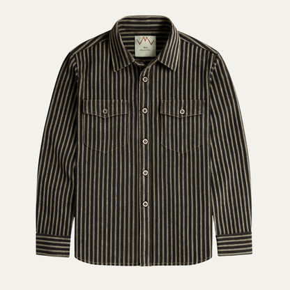 Men's Striped Button Up Shirt Casual Retro Style - Fashinoza