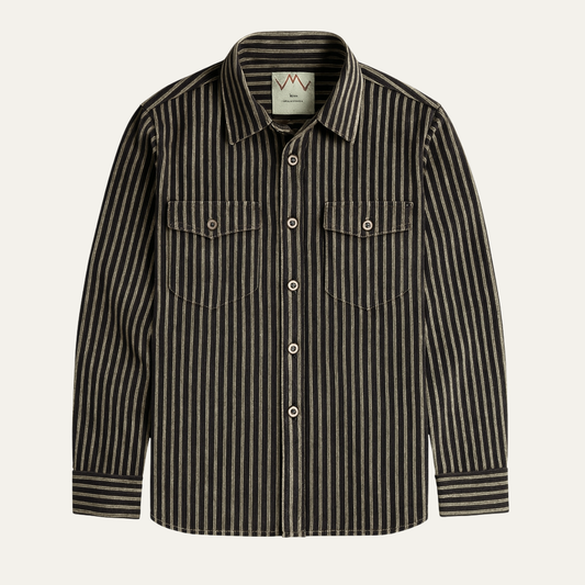 Men's Striped Button Up Shirt Casual Retro Style - Fashinoza