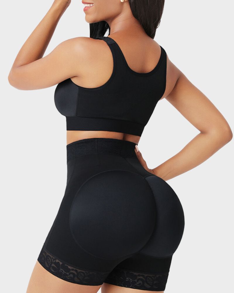 Women's High Waist Shapewear Shorts Zipper Closure