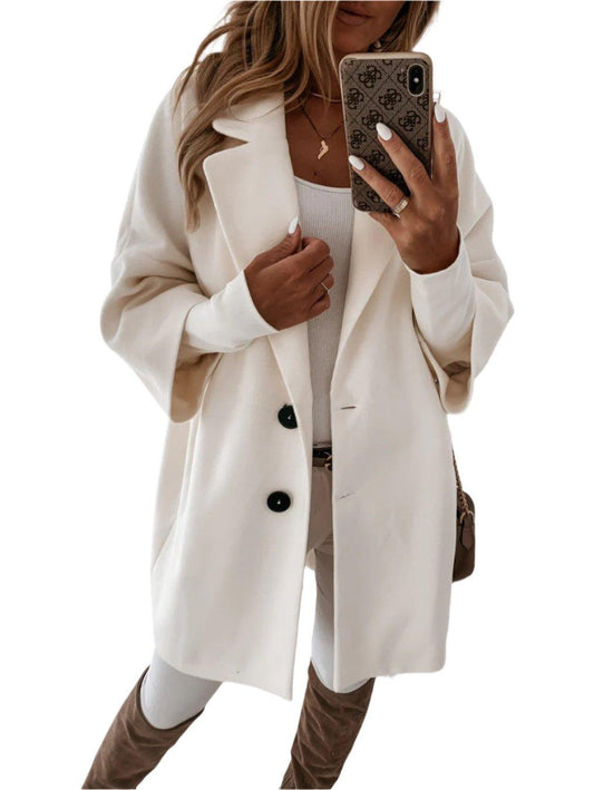 Women's Oversized Wool Coat - Fashinoza