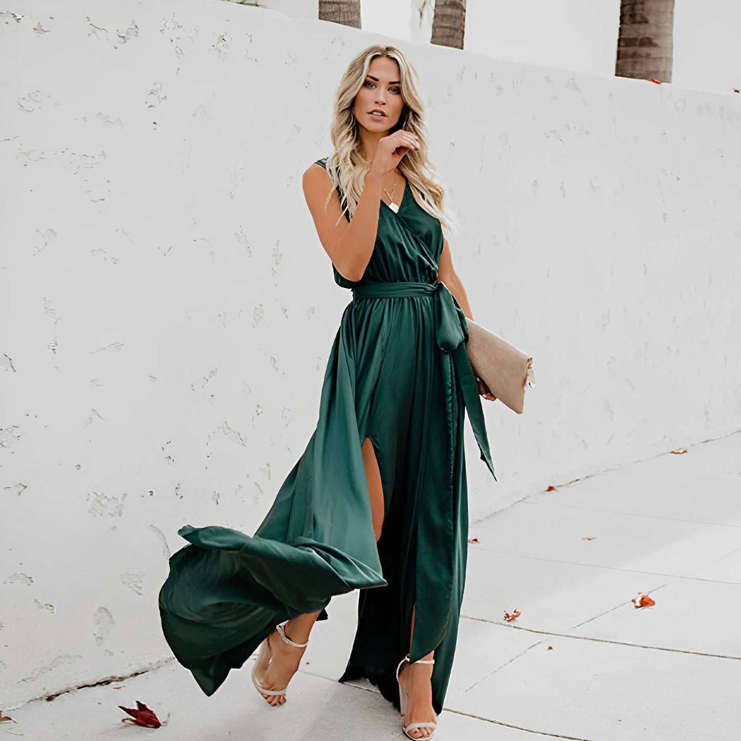 Image of Shannon | Women's Sleeveless Wrap Maxi Dress