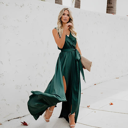 Image of Shannon | Women's Sleeveless Wrap Maxi Dress