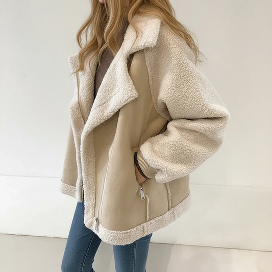 Women's Sherpa Collar Winter Jacket - Fashinoza
