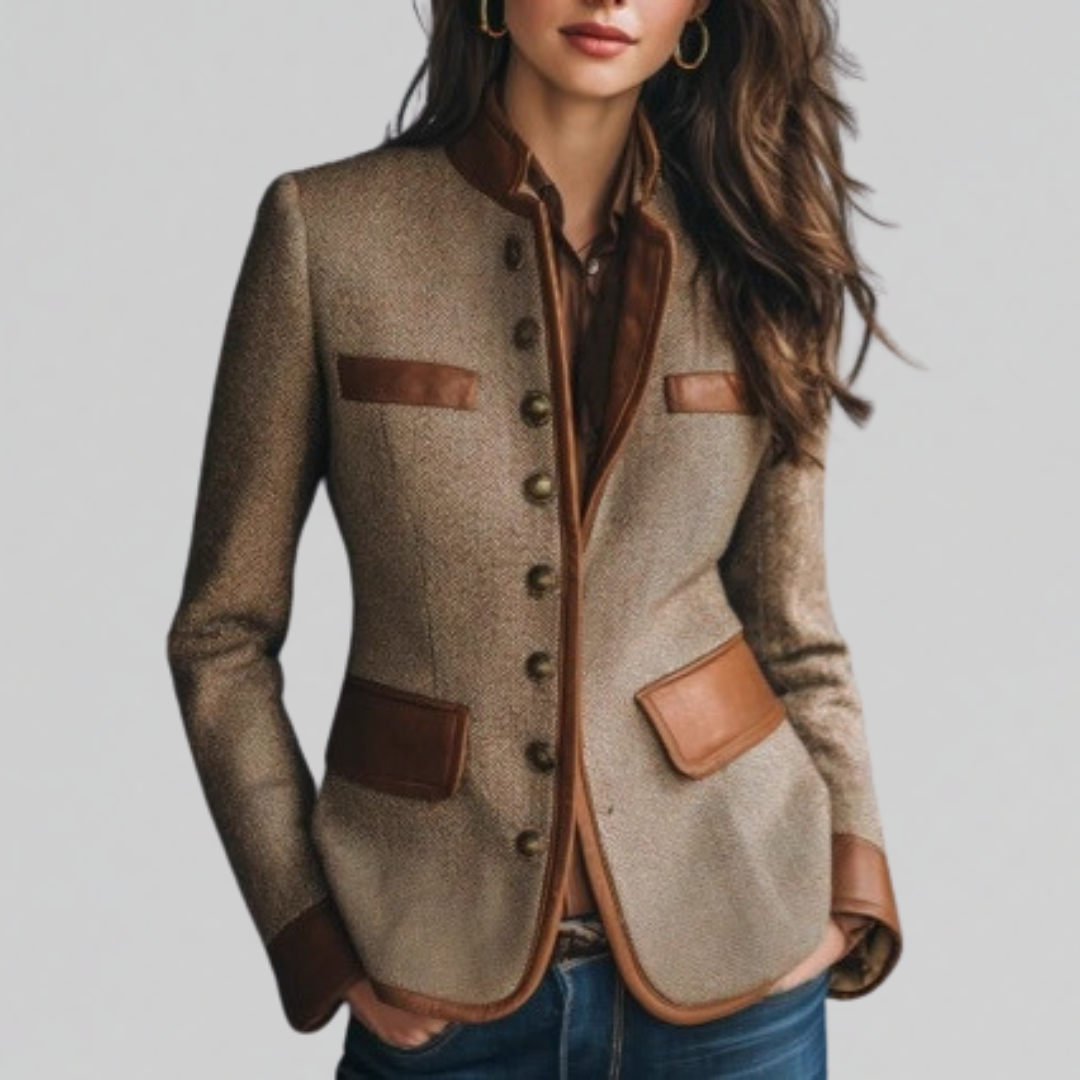 Women's Fitted Blazer Jacket - Fashinoza