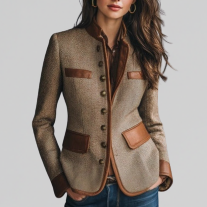 Women's Fitted Blazer Jacket - Fashinoza