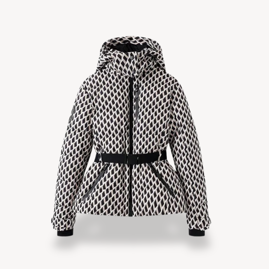 Women's Hooded Puffer Jacket Belted - Fashinoza
