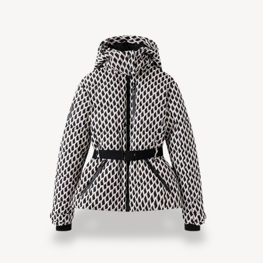 Women's Hooded Puffer Jacket Belted - Fashinoza