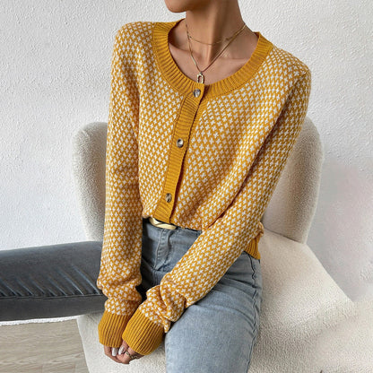 Women's Fitted Cardigan Button Front - Fashinoza