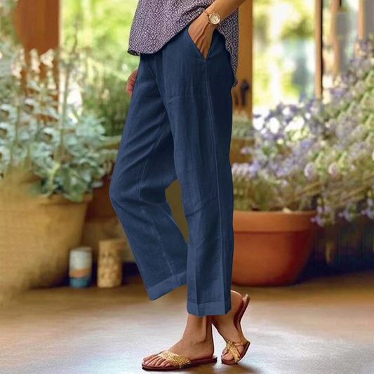 Women's Cropped Wide Leg Pants - Fashinoza