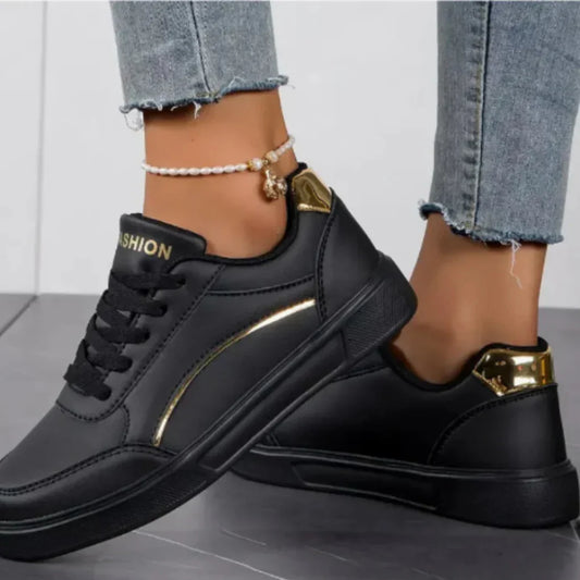 Women's Low Cut Sneakers Leather - Fashinoza