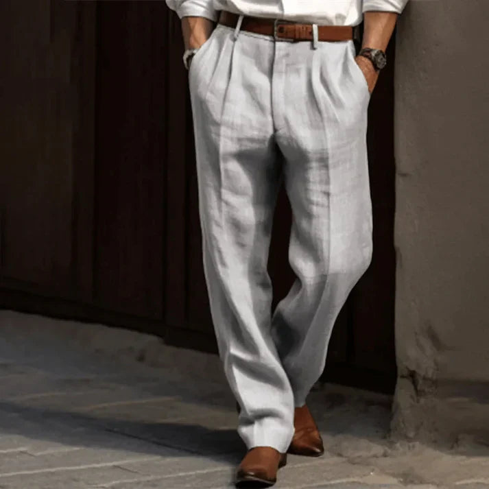 Men's Relaxed Fit Pleated Dress Pants - Fashinoza