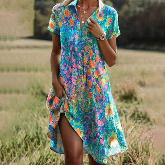 Women's Boho Chic Summer Dress - Fashinoza
