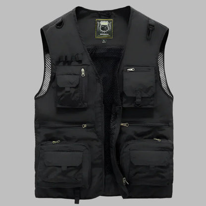 Men's Summer Vest Multi Pocket Cotton Tan