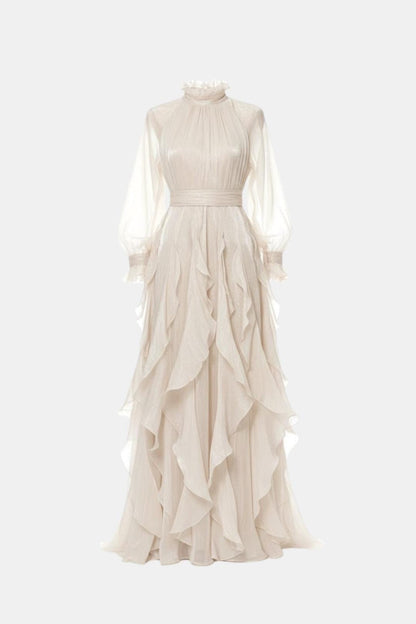 Image of Sloane | Women's Ruffle Long Sleeve Maxi Dress