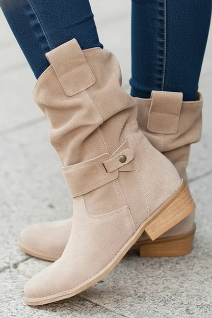 Women's Western Slouch Ankle Boots - Fashinoza