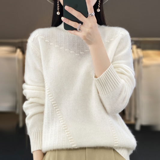 Women's Long Sleeve Mock Neck Sweater - Fashinoza