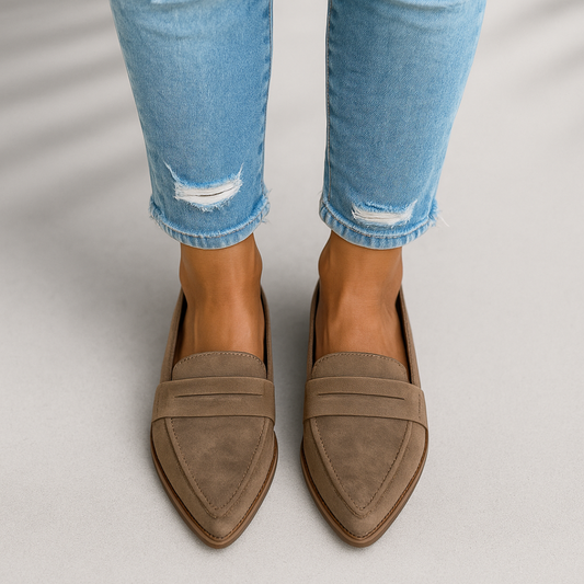 Women's Pointed Toe Slip On Loafers - Fashinoza