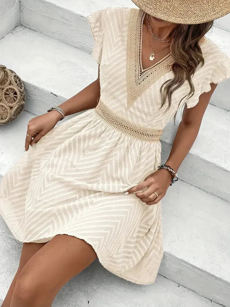 Women's Mini Dress Textured Pattern