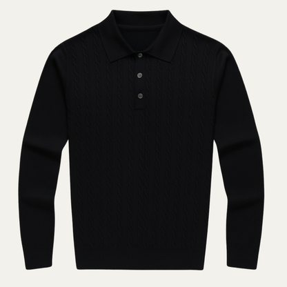 Men's Cotton Polo Sweater Soft Knit - Fashinoza