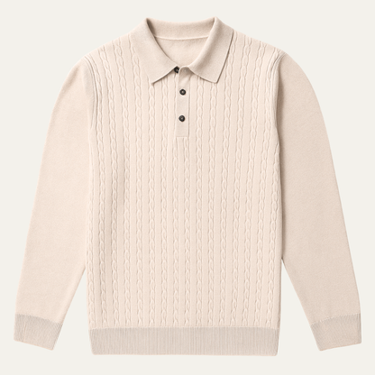 Men's Cotton Polo Sweater Soft Knit Casual - Fashinoza