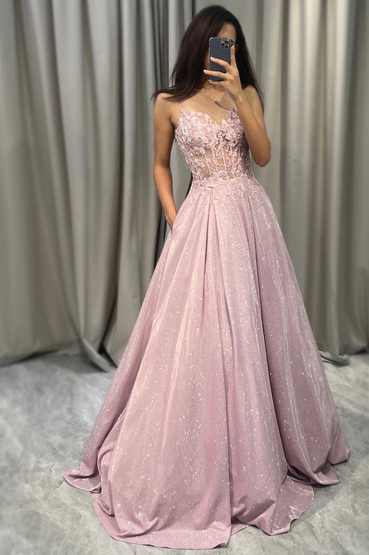 Women's Strapless Maxi Dress Floral Bodice Glitter Skirt - 
Fashinoza